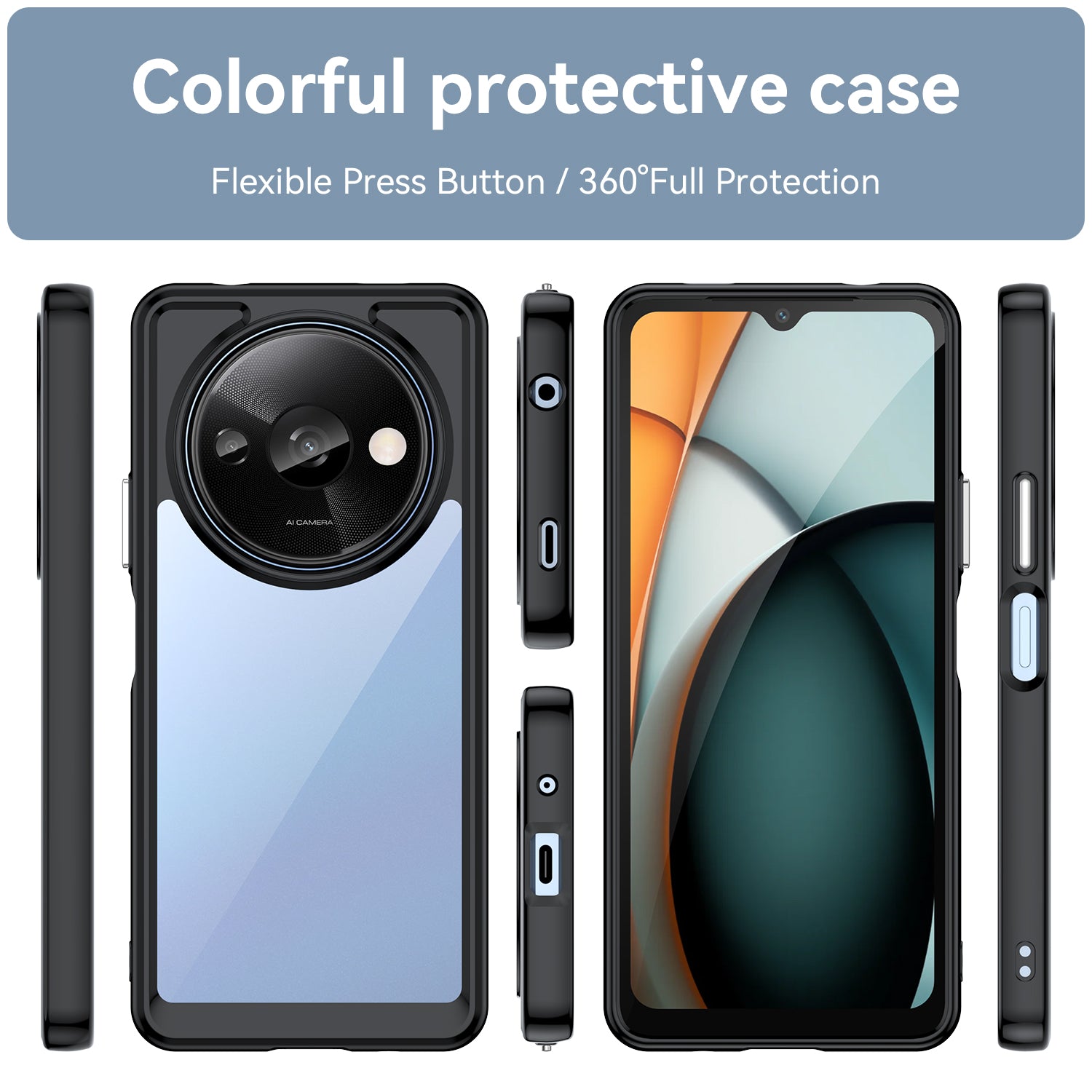 Redmi A3 Candy Clear Case Shockproof Cover