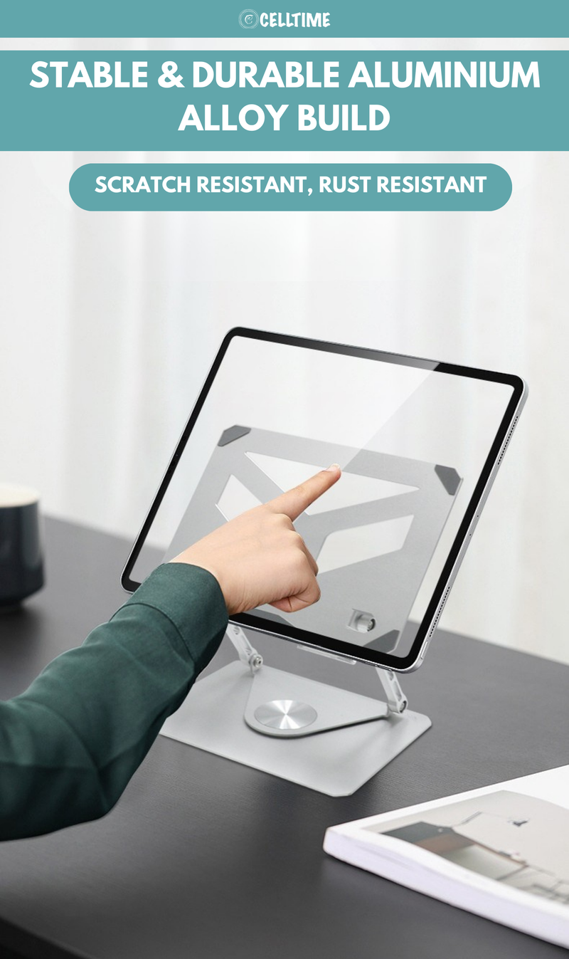 Tablet Aging Rack CellTime Ergonomic Height Angle Adjustable Aluminium Tablet Stand