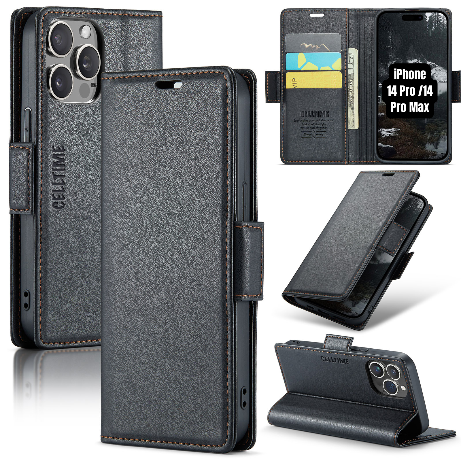 Retro Flip Case for iPhone 14 Pro / 14 Pro Max Leather Cover