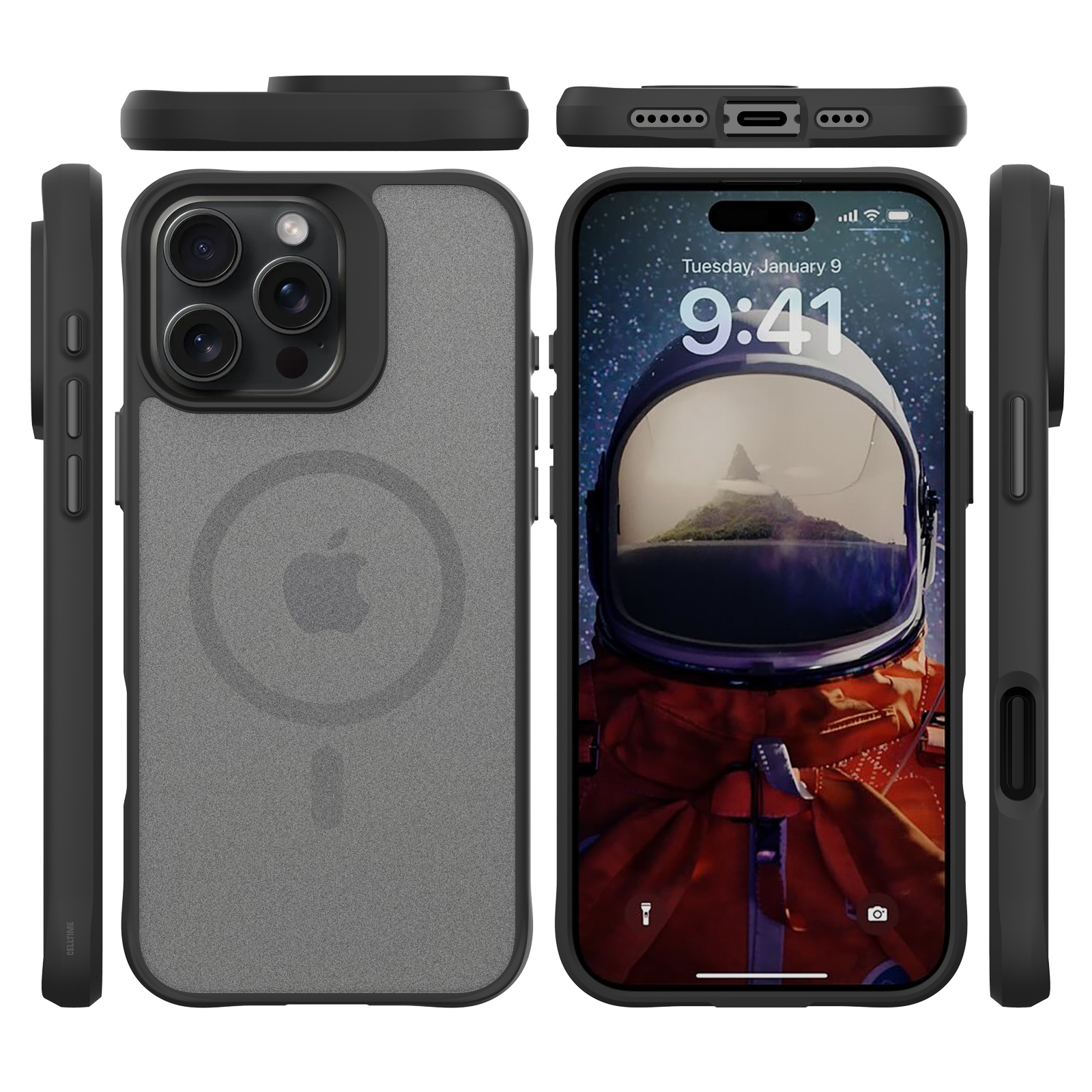 CellTime Frost MagSafe Cover Compatible with iPhone 16 Pro/ 16 Pro Max - Frosted Black