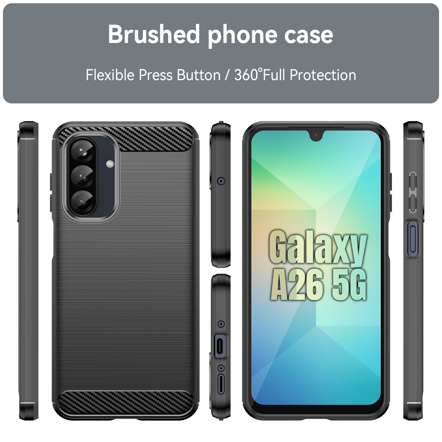 Carbon Fiber Design Case for Galaxy A26 5G Shockproof Cover