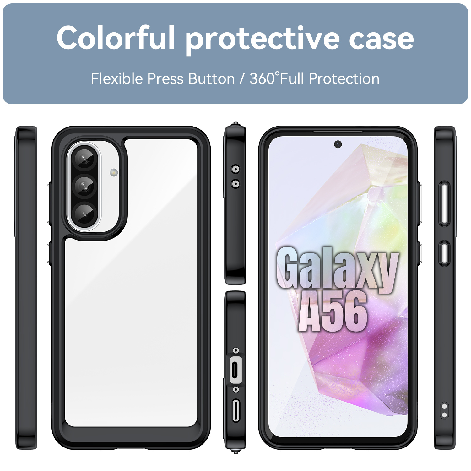 Candy Clear Case for Galaxy A56 Shockproof Cover