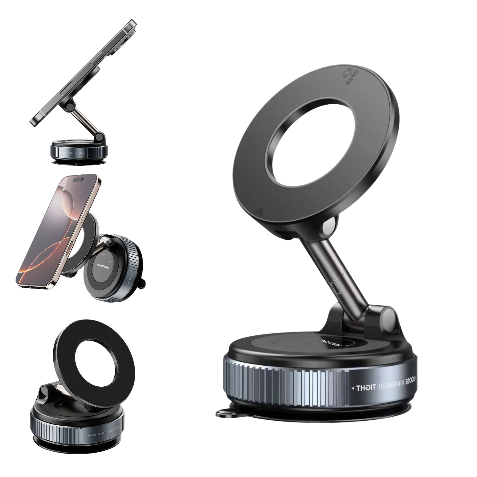CellTime Luxe Adjustable Suction MagSafe Car Phone Holder Mount Stand