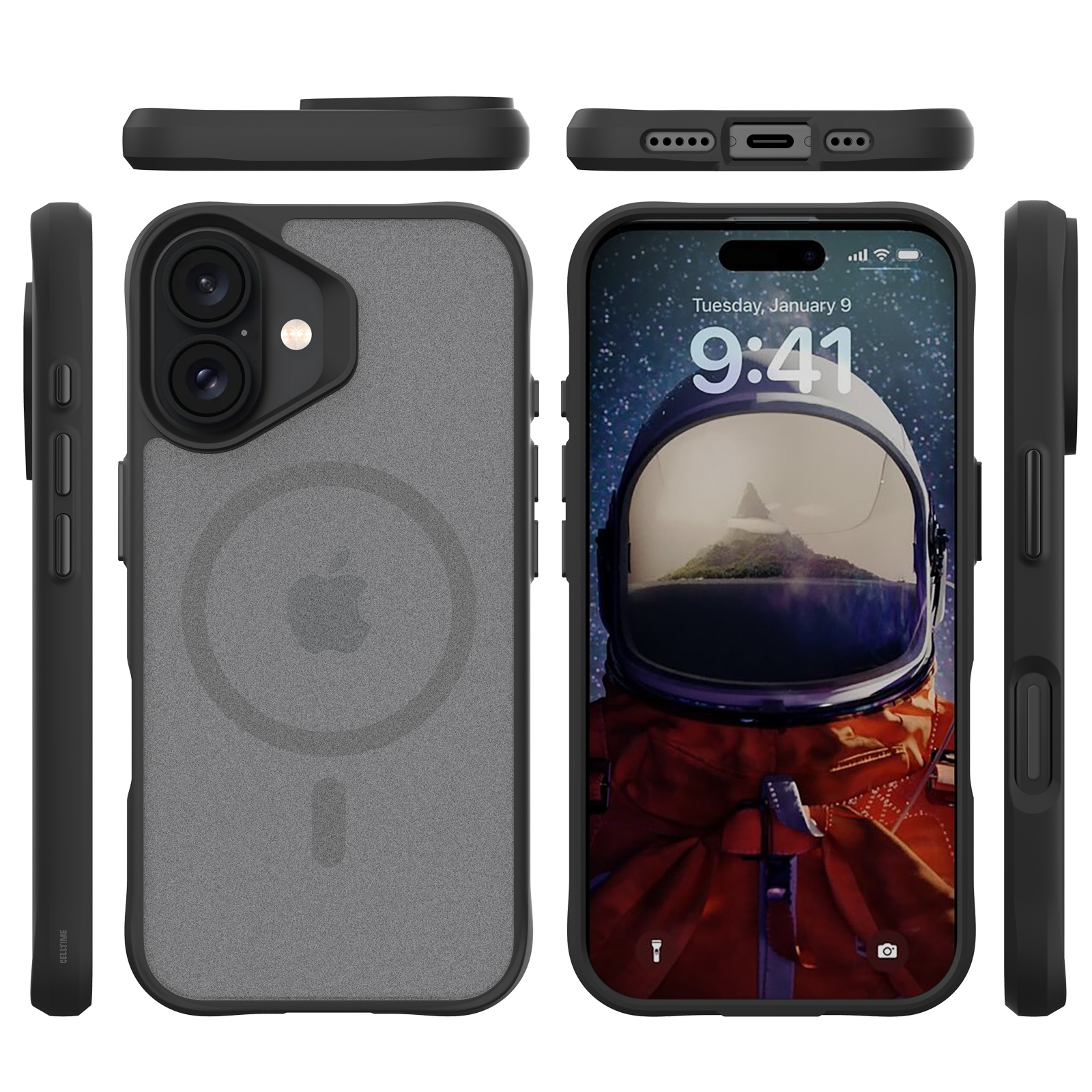 CellTime Frost MagSafe Cover Compatible with iPhone 16 / 16 Plus - Frosted Black