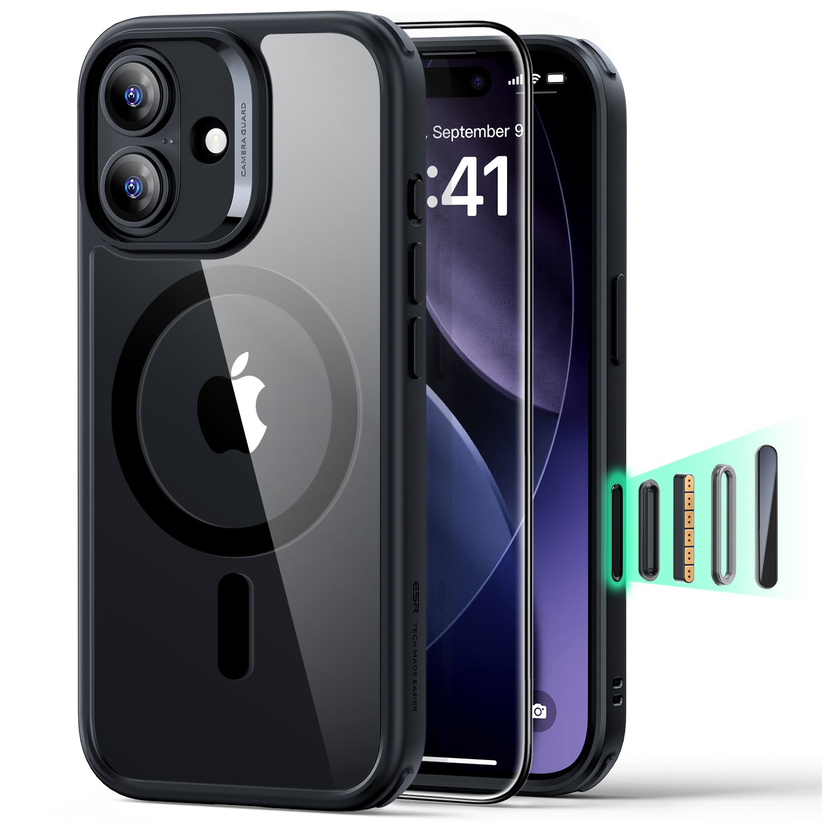 ESR MagSafe Case Set Compatible with iPhone 17 Hybrid Camera Button Cover