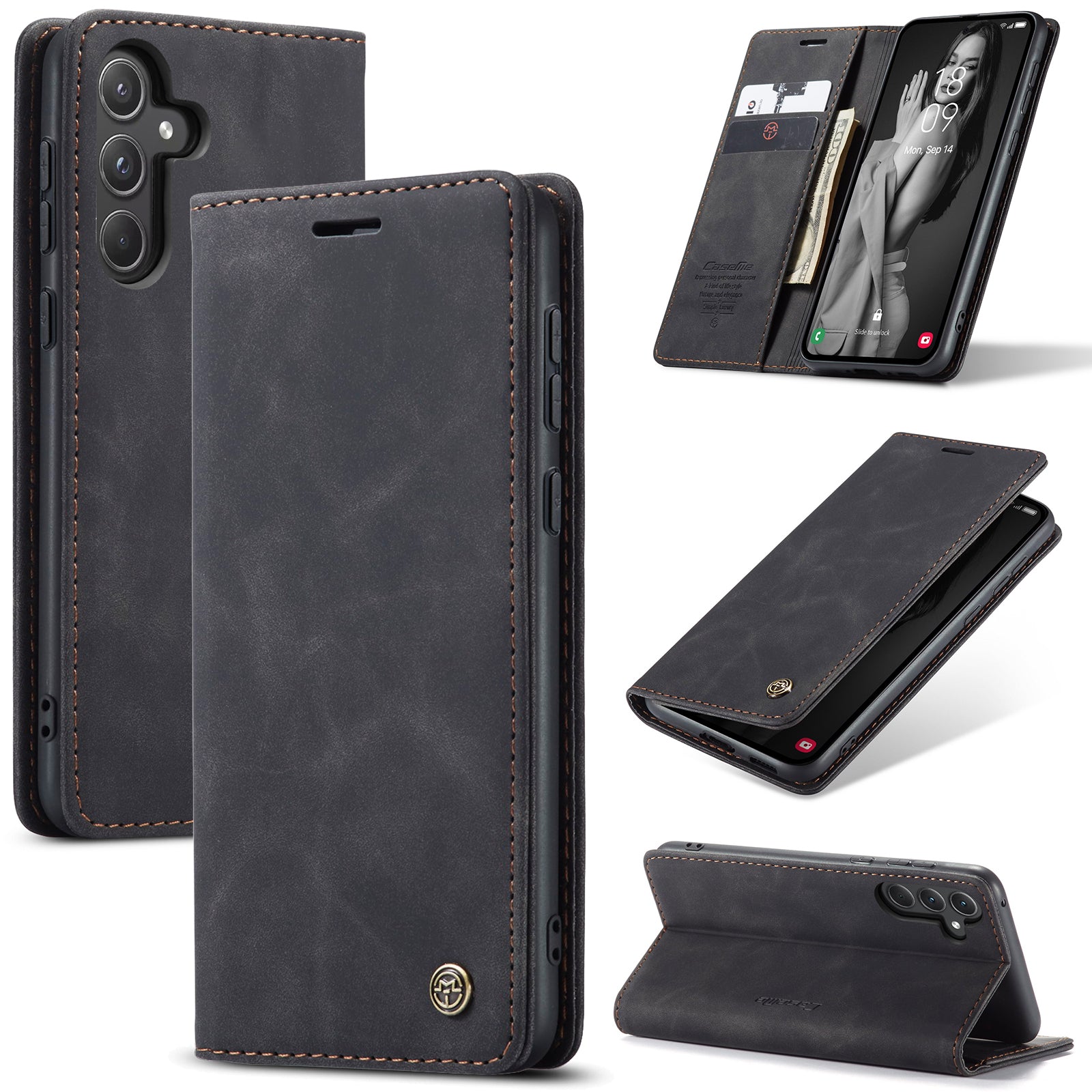 Samsung Galaxy A55 Retro Flip Leather Wallet Cover