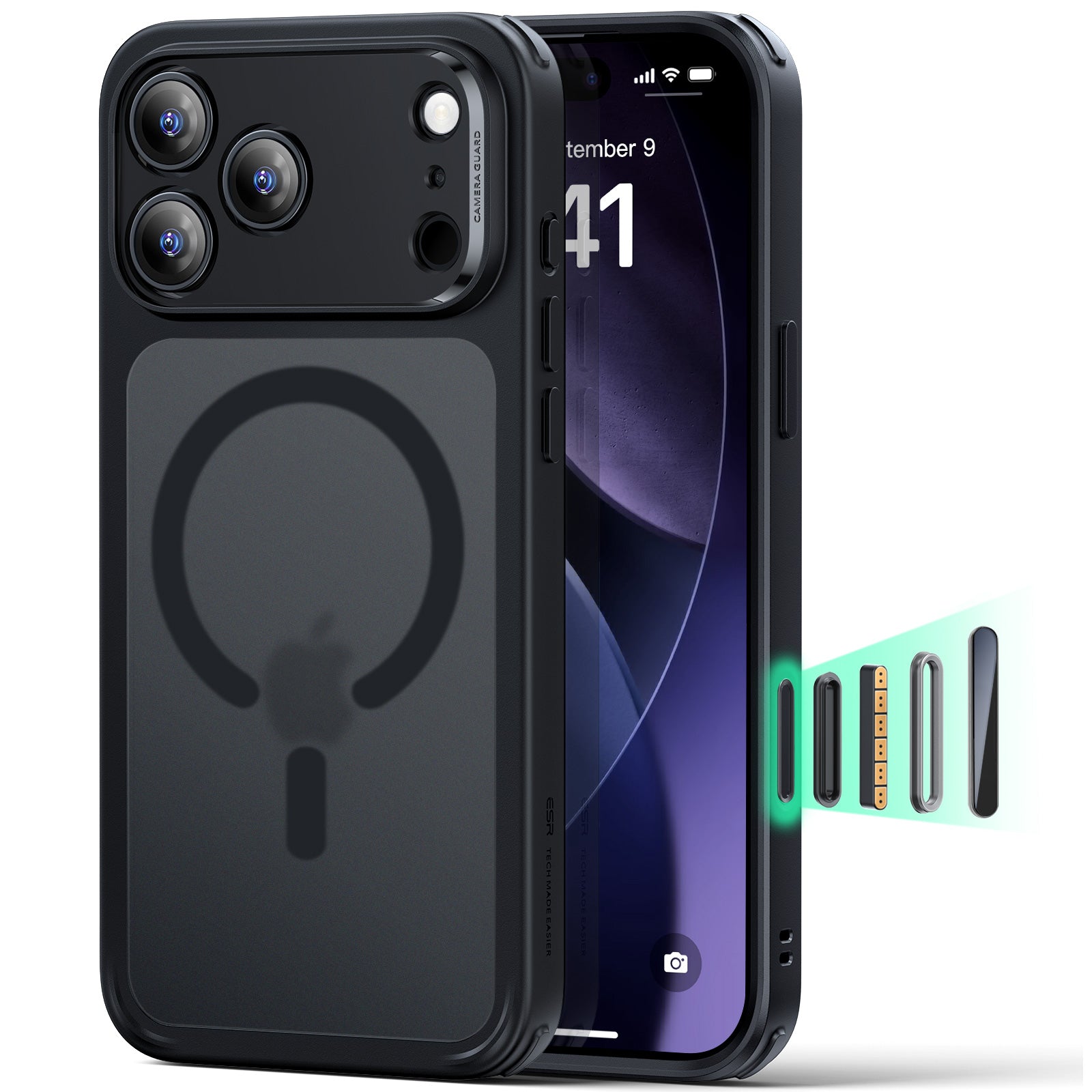 ESR MagSafe Case Compatible with iPhone 17 Pro/ 17 Pro Max Hybrid Camera Button Cover Shockproof Cover