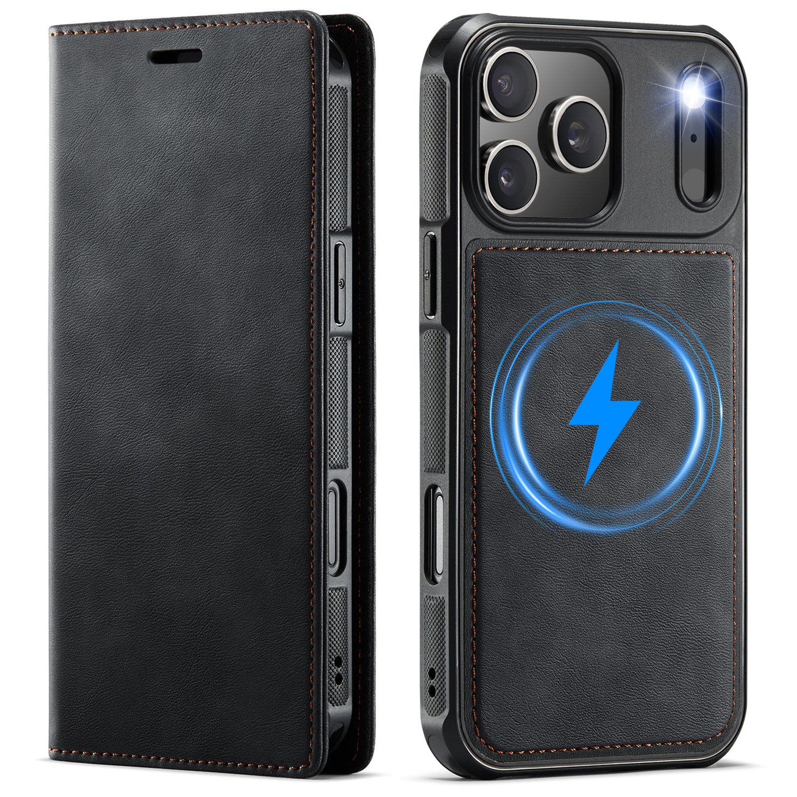 Retro Pro Flip Case for iPhone 17 Pro / Pro Max Leather MagSafe Cover