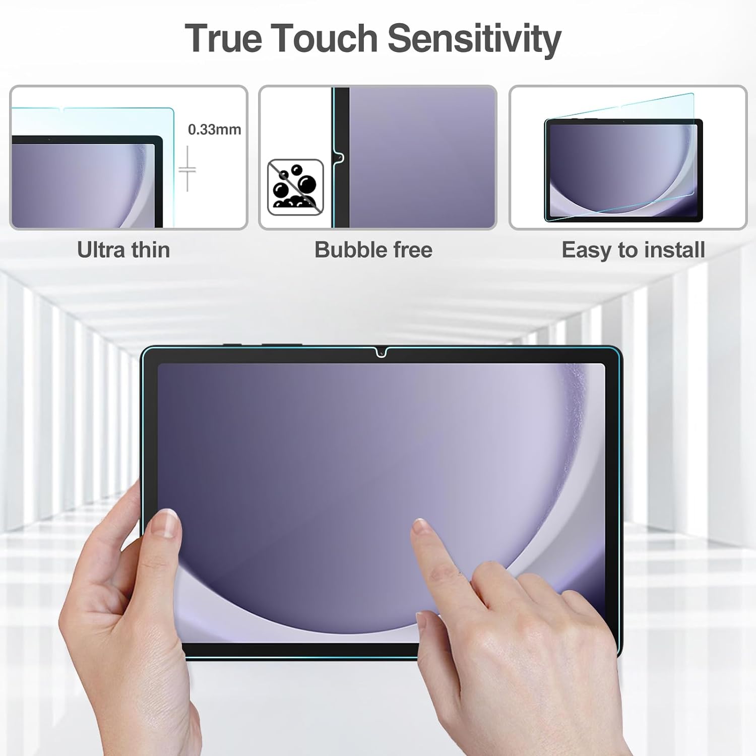 Tabs Ii Plus Rainscreen Tempered Glass Screen Guard for Samsung Galaxy Tab A9 plus (11