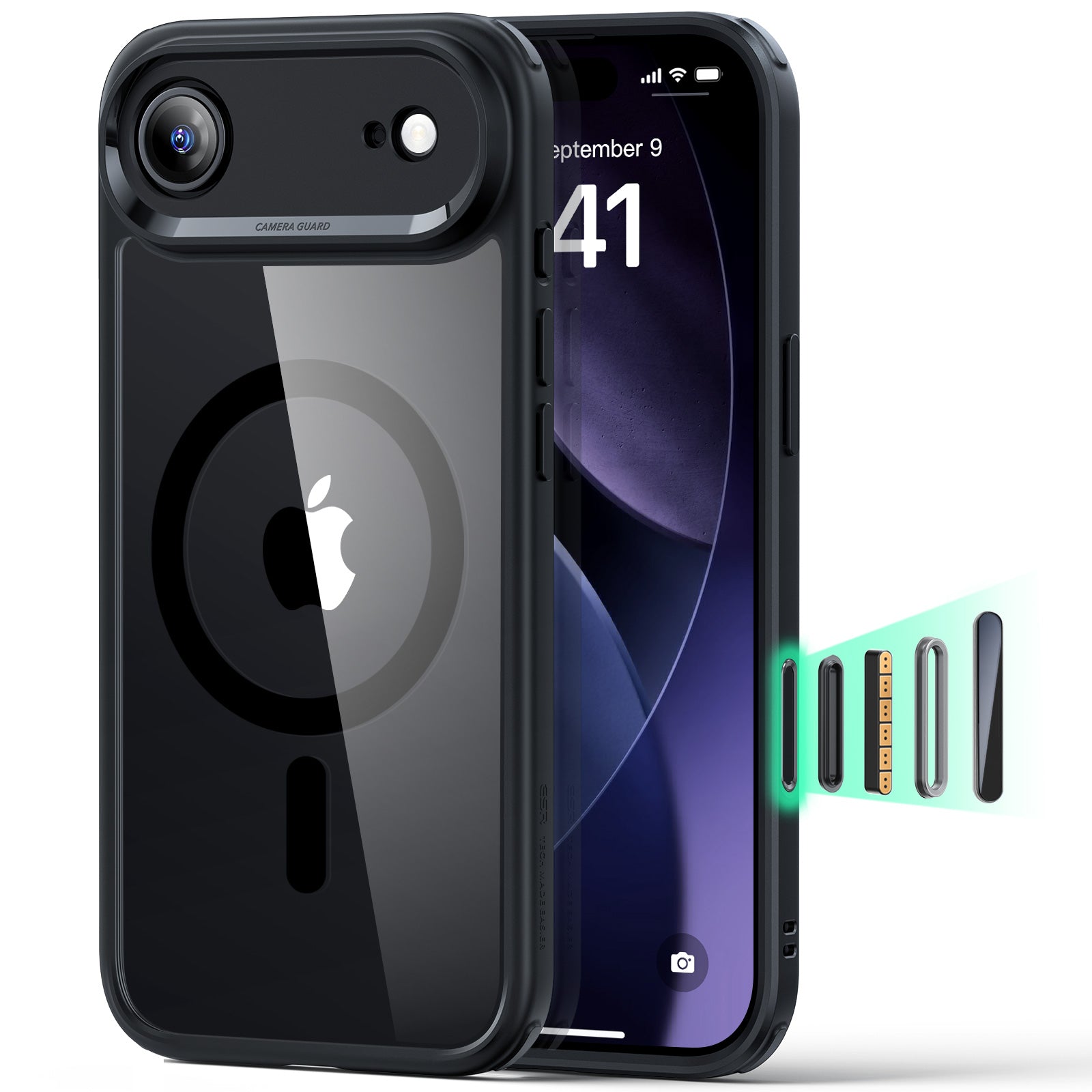 ESR MagSafe Case Compatible with iPhone 17 Air Hybrid Camera Button Cover