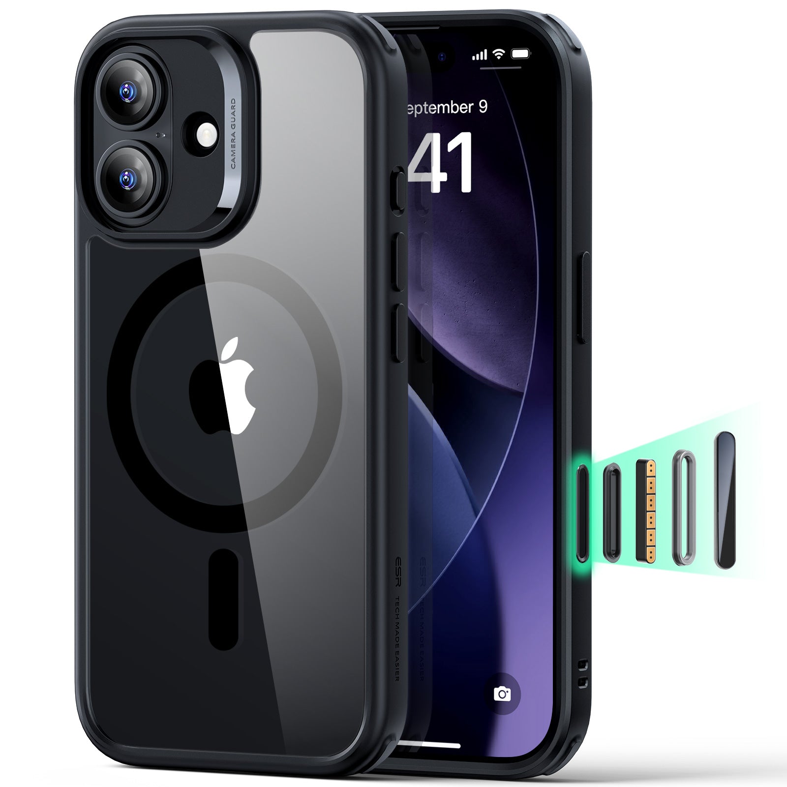 ESR MagSafe Case Compatible with iPhone 17 Hybrid Camera Button Cover