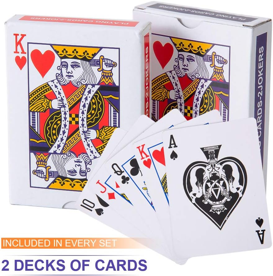 Card Set 100 Piece Poker Set With Aluminium Case, 2 Deck Cards,Buttons,Dice