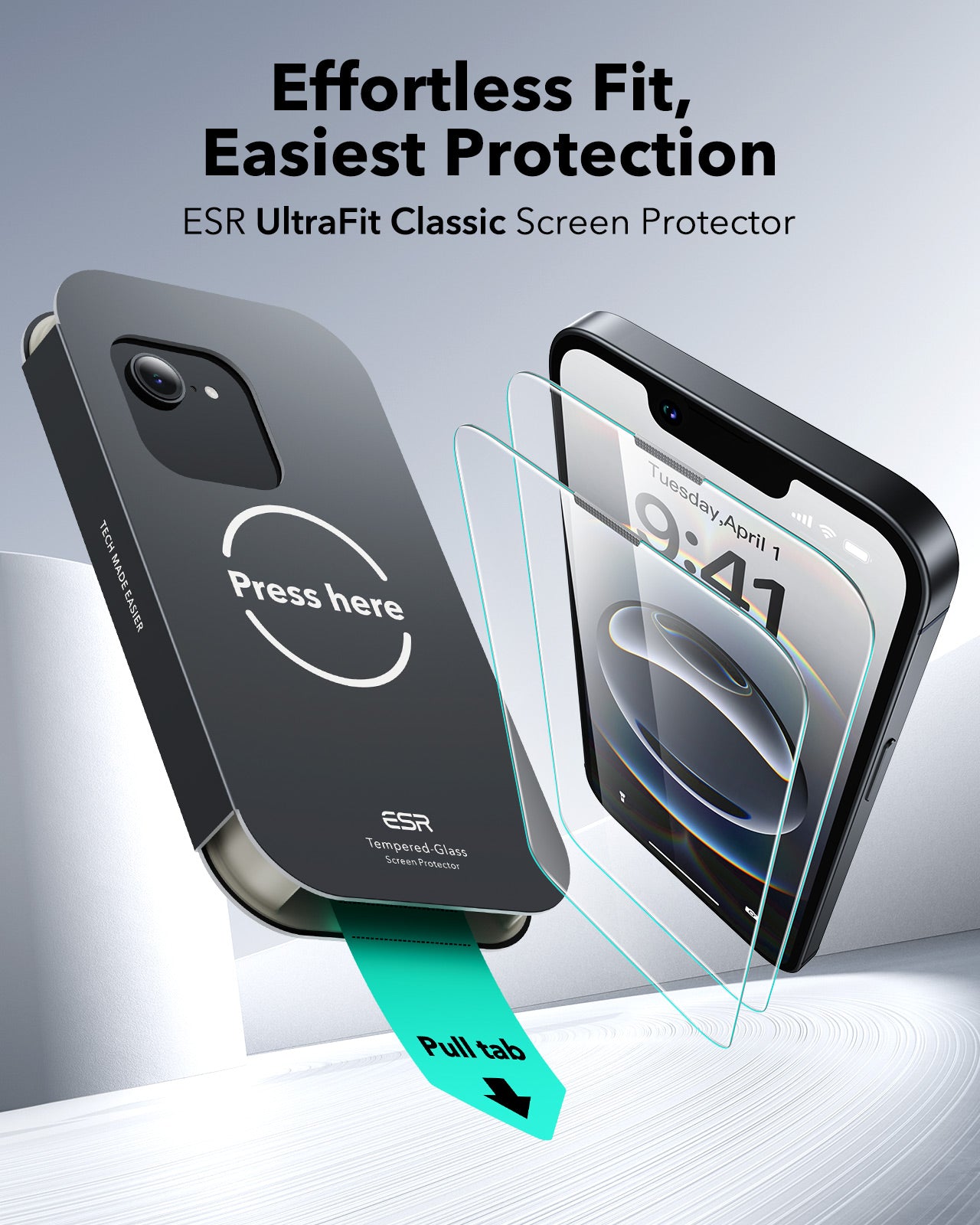 ESR UltraFit Glass Screen Protector Compatible With iPhone 17e - 3 Pack