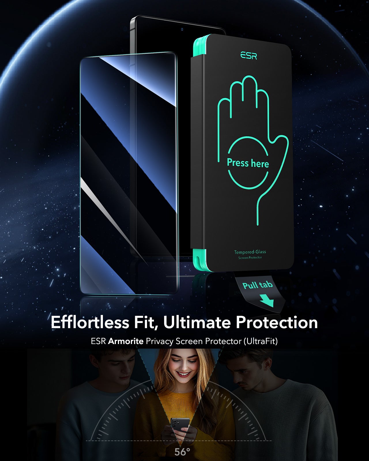 ESR Galaxy S25 Ultra Armorite Privacy Tempered Glass Screen Protector