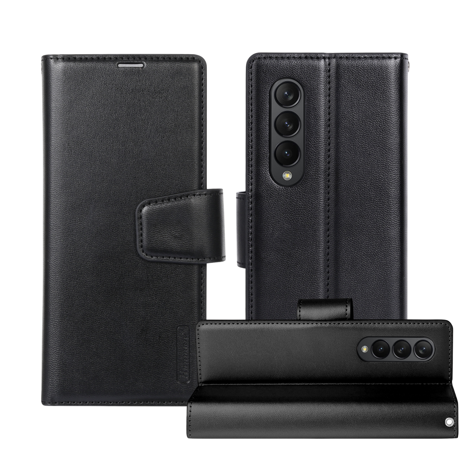 Hanman Classic Flip Leather Wallet Cover for Samsung Galaxy Z Fold 3