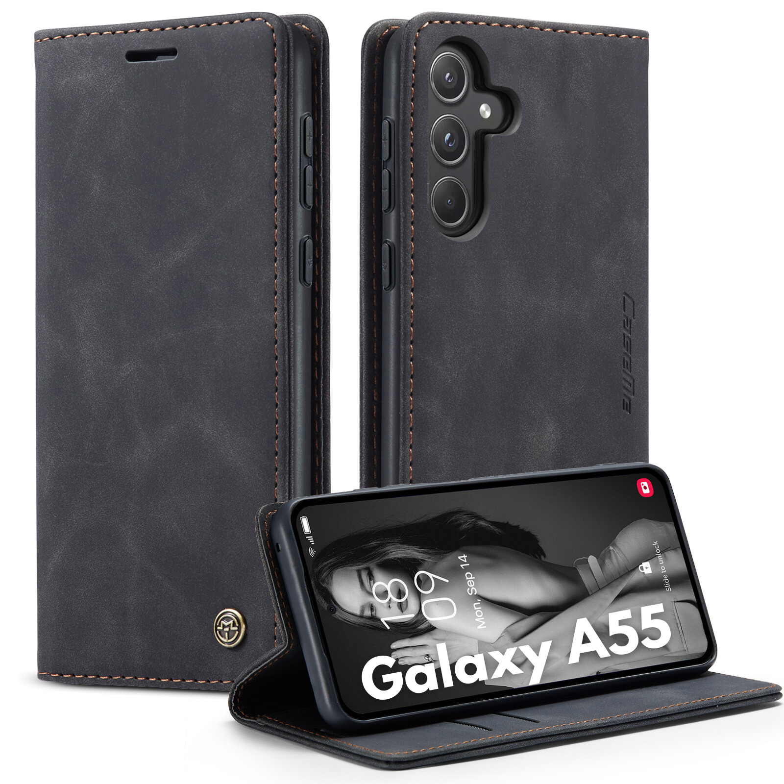 Samsung Galaxy A55 Retro Flip Leather Wallet Cover