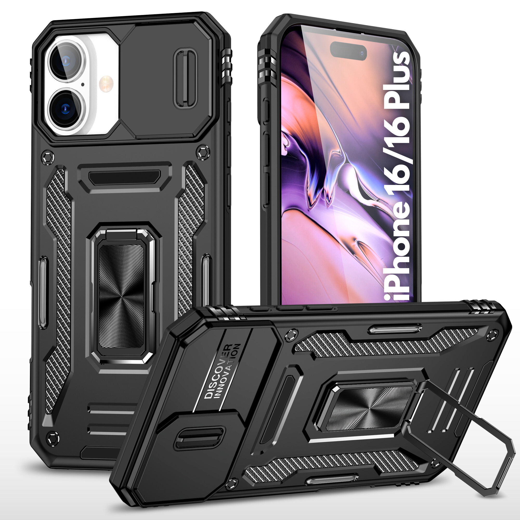 Kejiang Camshield Cover for iPhone 16 / 16 Plus Shockproof Case