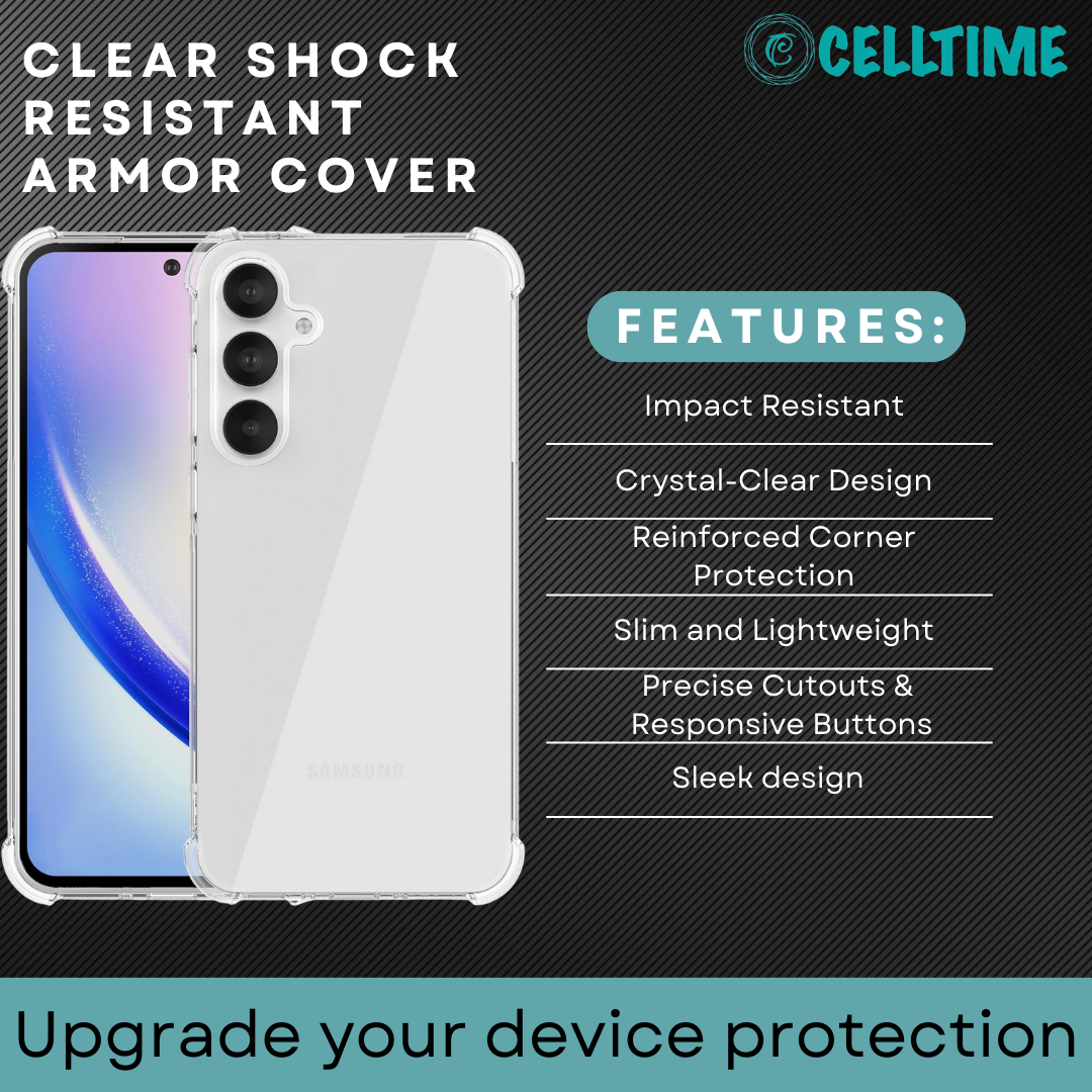 Samsung Galaxy A15 Clear Shock Resistant Armor Cover