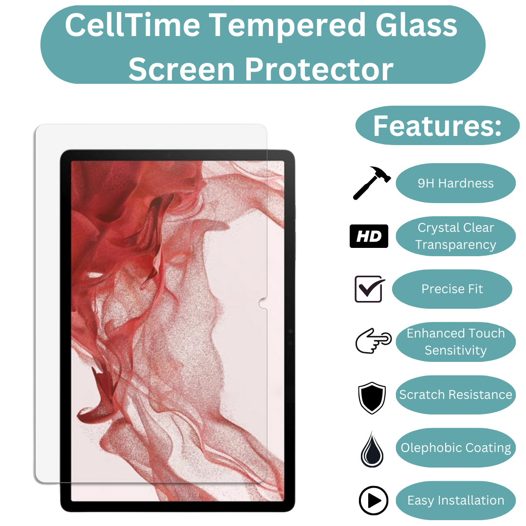 Tabs Ii Plus Rainscreen Tempered Glass Screen Guard for Samsung Galaxy Tab S9 Plus (12.4