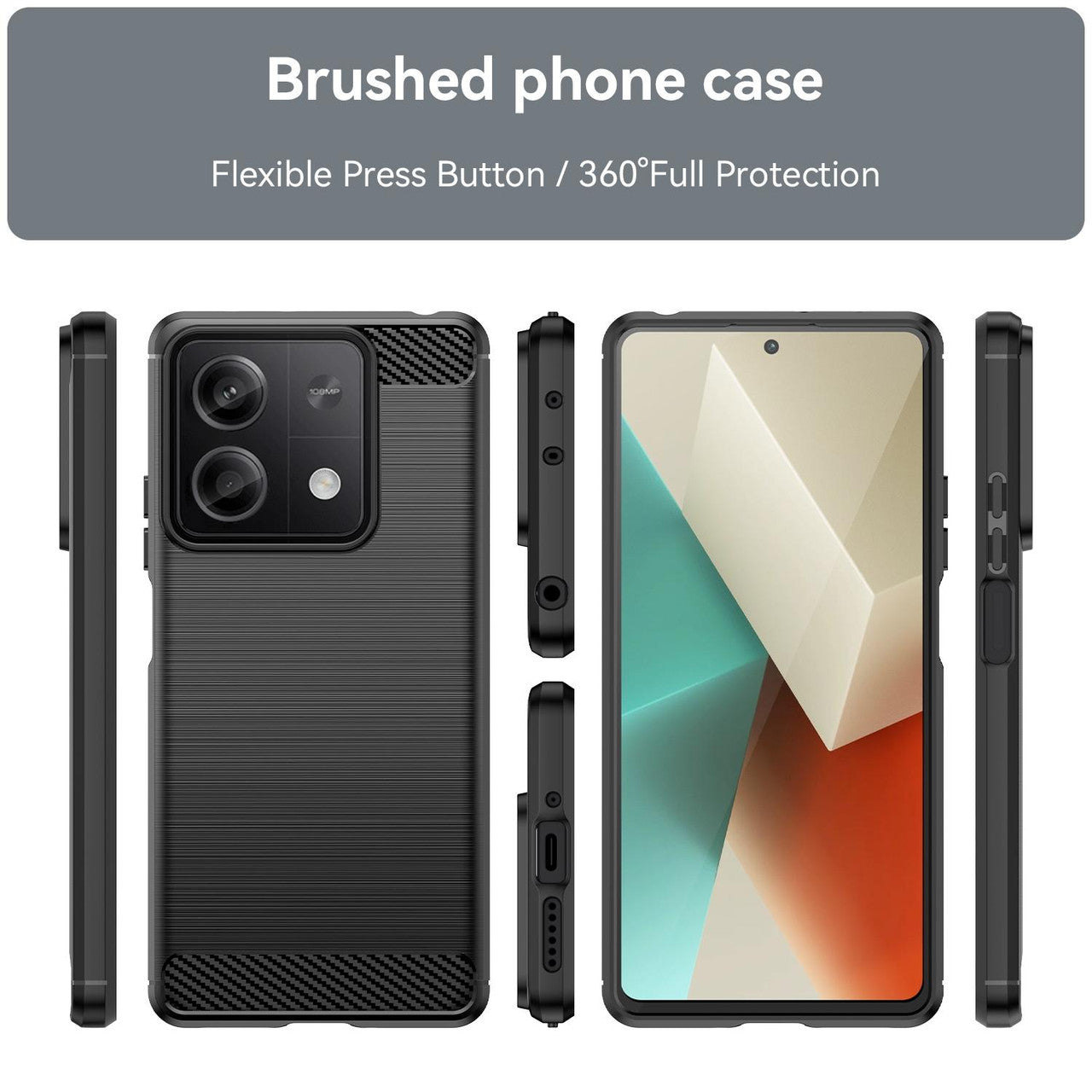 Redmi Note 13 5G Carbon Fiber Design Case Shockproof Cover