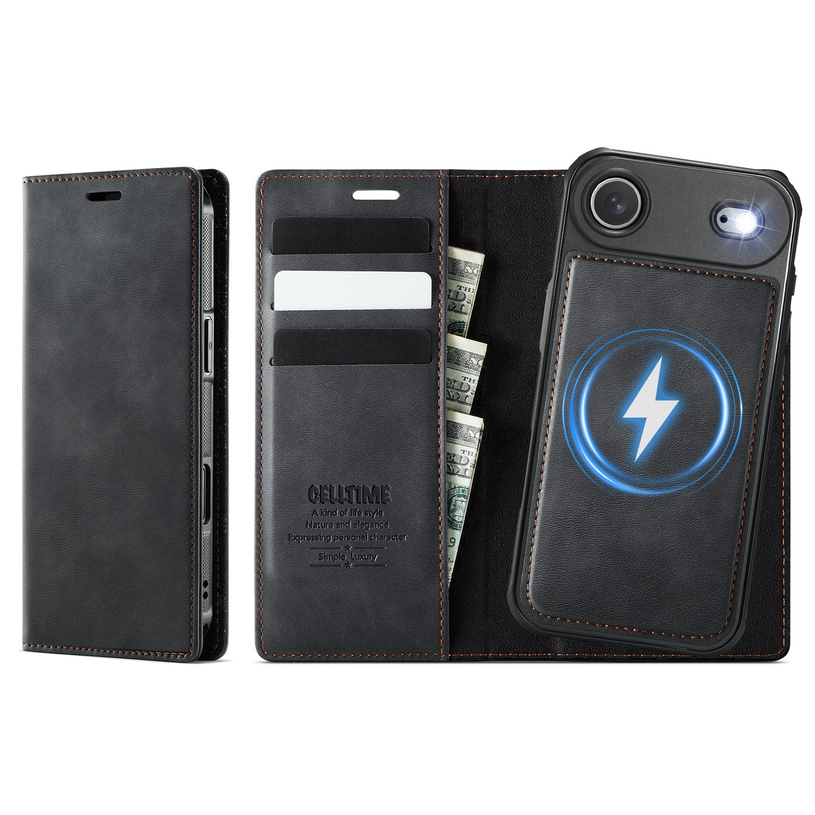 Retro Pro Flip Case for iPhone 17 Air Leather MagSafe Cover