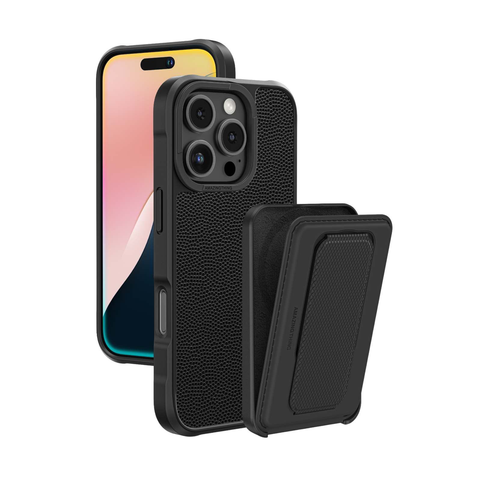 AMAZINGTHING Glamour Mag Shockproof Case Wallet Stand for iPhone 16/16 Plus/16 Pro/16 Pro Max MagSafe Cover