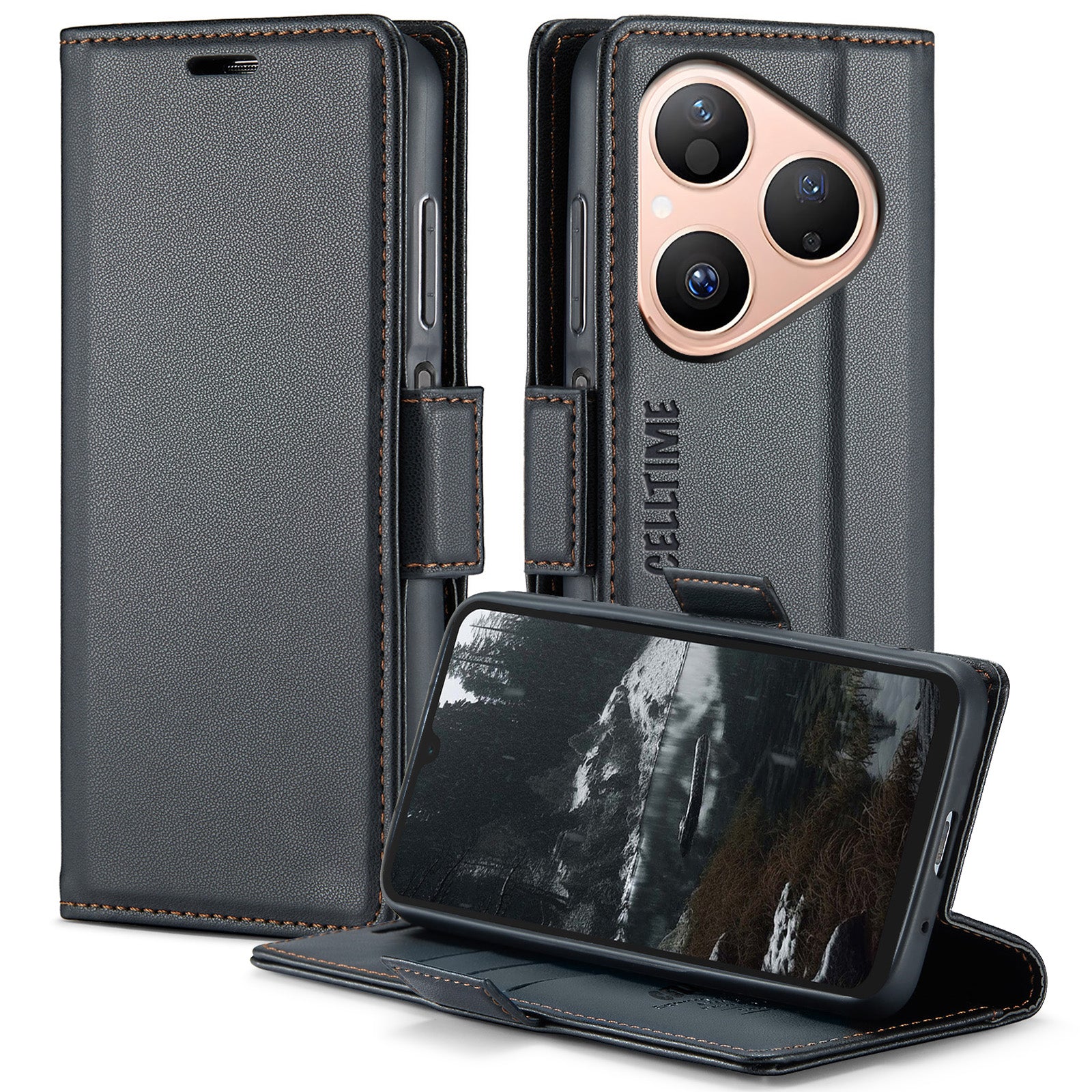 Retro Flip Case for Huawei Pura 80 Leather Wallet Cover
