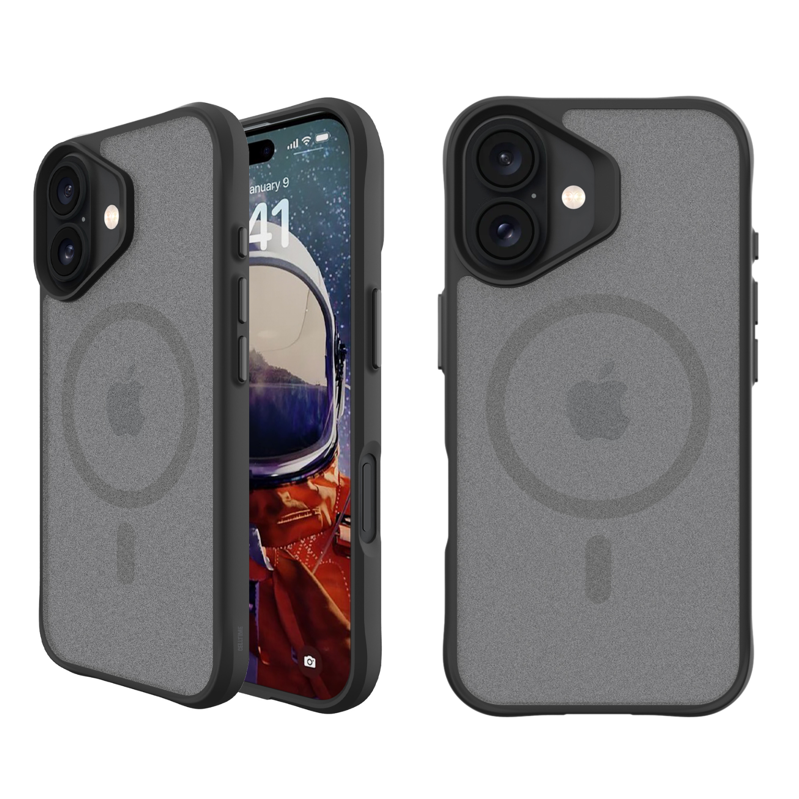 CellTime Frost MagSafe Cover Compatible with iPhone 16 / 16 Plus - Frosted Black