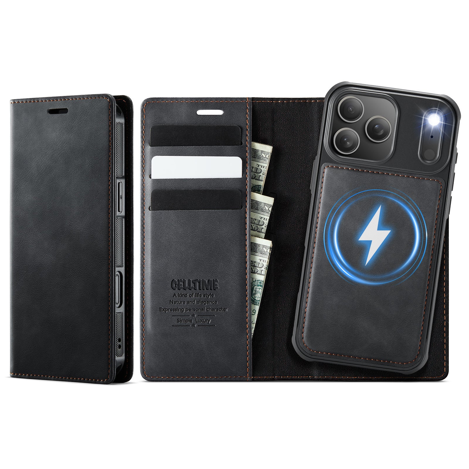 Retro Pro Flip Case for iPhone 17 Pro / Pro Max Leather MagSafe Cover