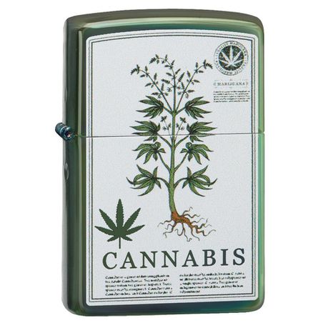 Zippo - High Polish Green Cannabis Design