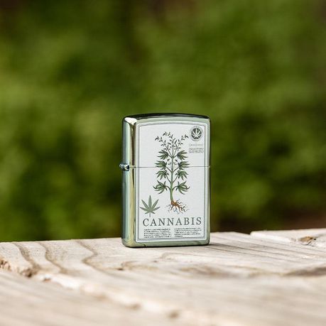 Zippo - High Polish Green Cannabis Design