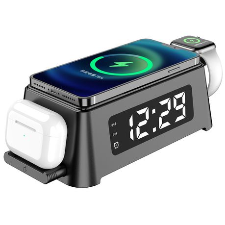 Multi-Function 3 in 1 Wireless Charger With Digital Alarm Clock