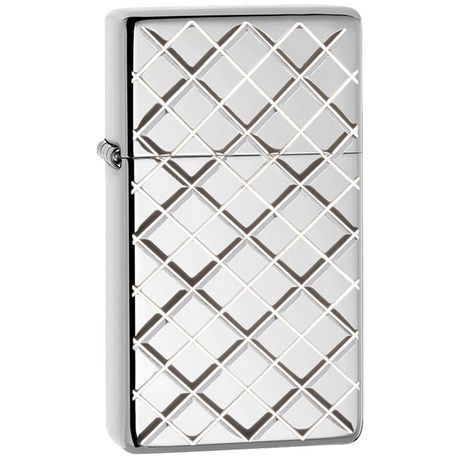 Zippo - Slim Argyle Armor High Polished Chrome