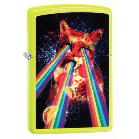 Zippo Lighter - Pizza Cat Design