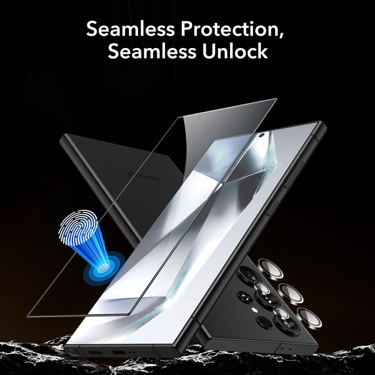 ESR Tempered Glass Screen & Camera Lens Protectors Set For Galaxy S24 Ultra