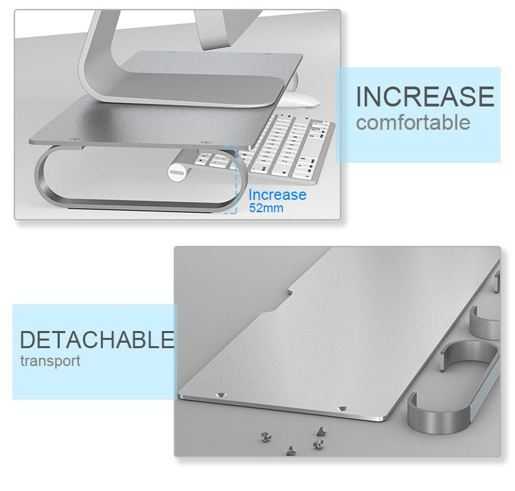 Aluminium Monitor Riser Stand - 45 cm