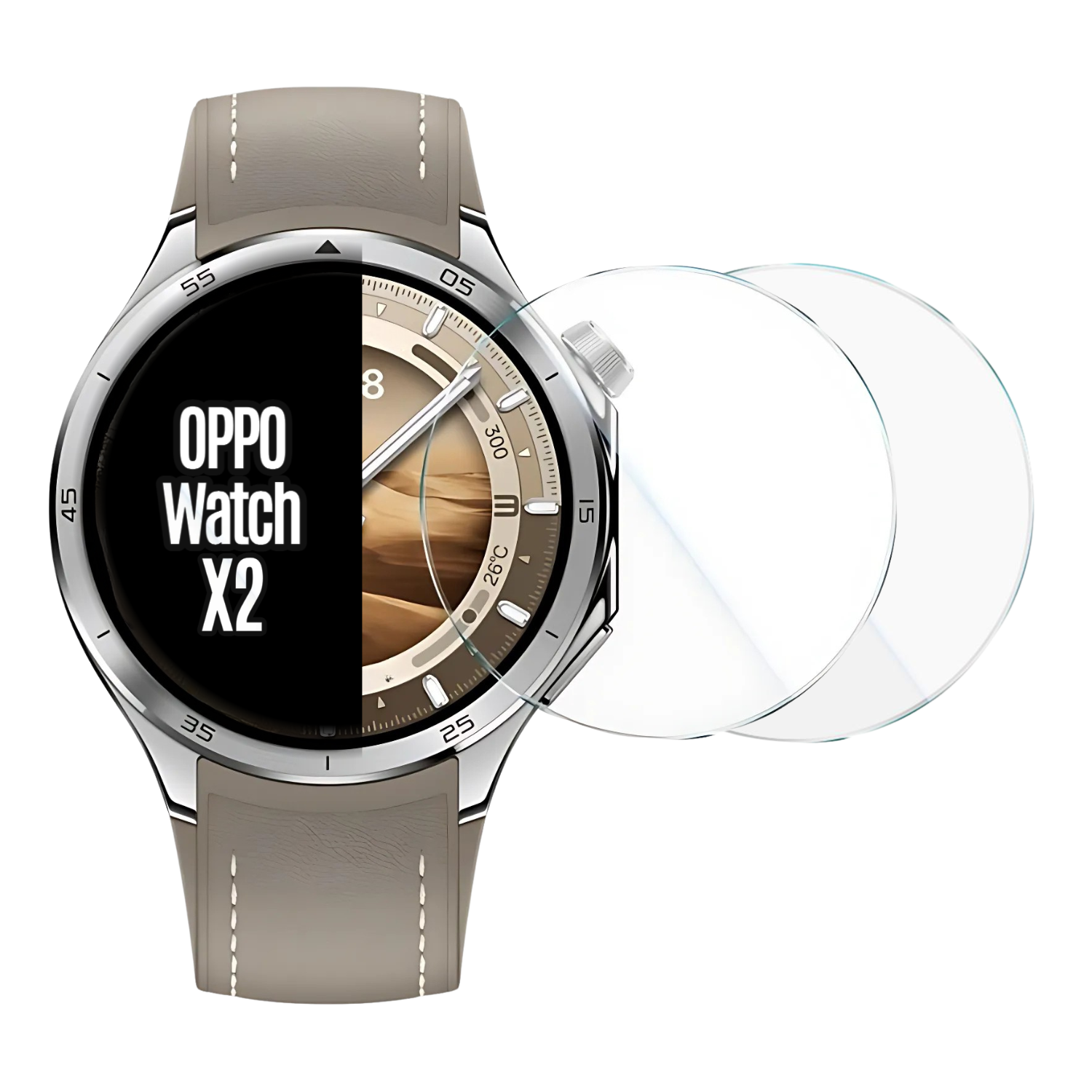 CellTime Glass Screen Guard for Oppo Watch X2 - 2 Pack