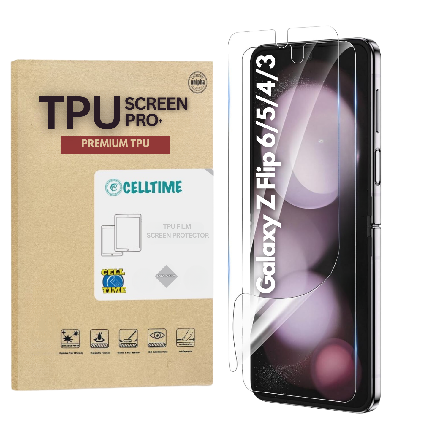 TPU Film Screen Protector for Galaxy Z Flip 6 / 5 / 4 / 3 - 2 Pack