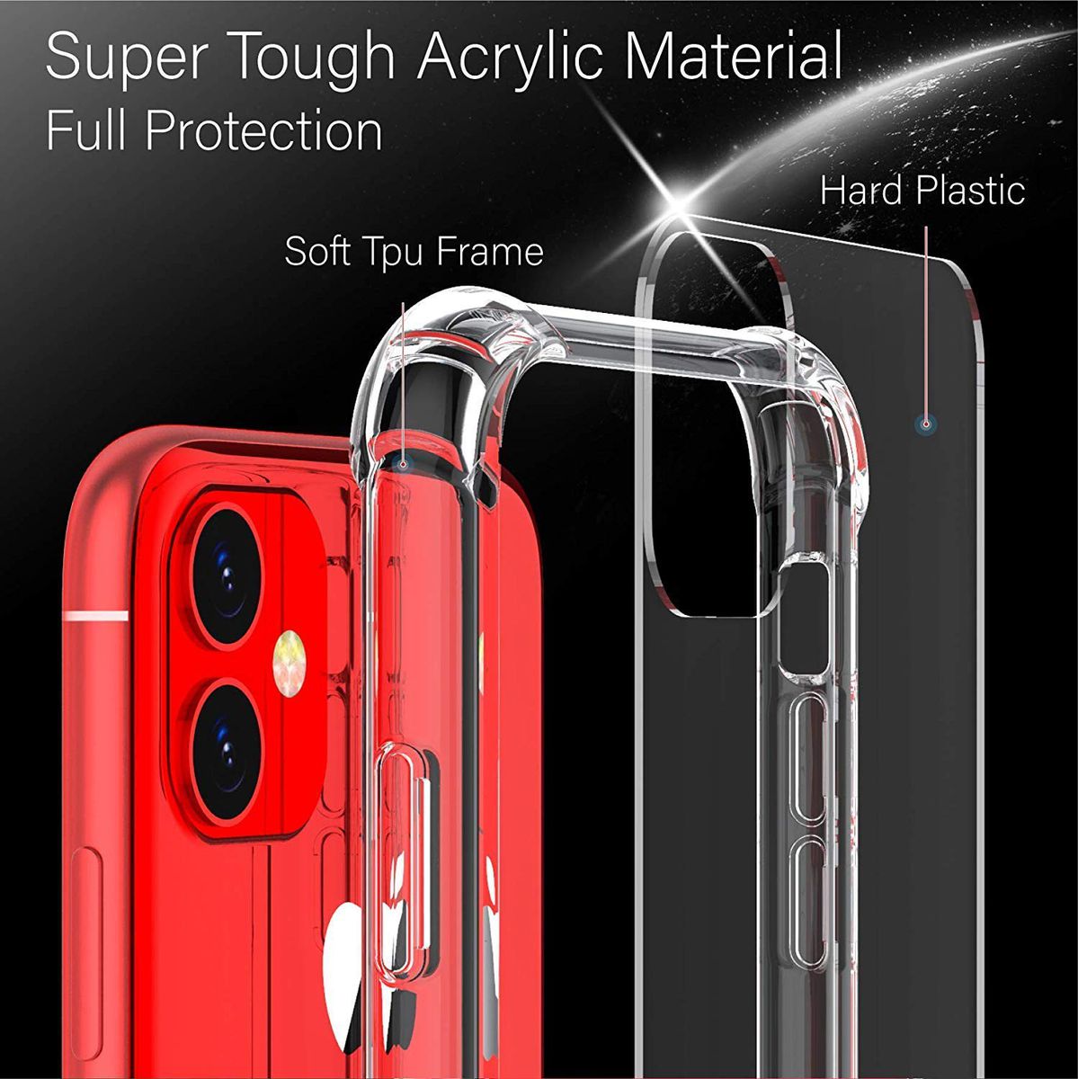 iPhone XS Max Clear Shock Resistant Armor Cover