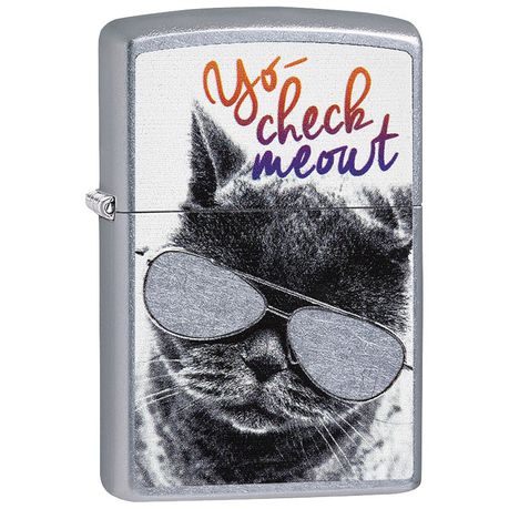 Zippo Lighter - 207 Cat with Glasses Design