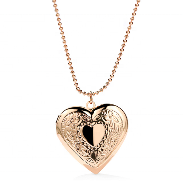 Diva heart locket chain with patterns necklace