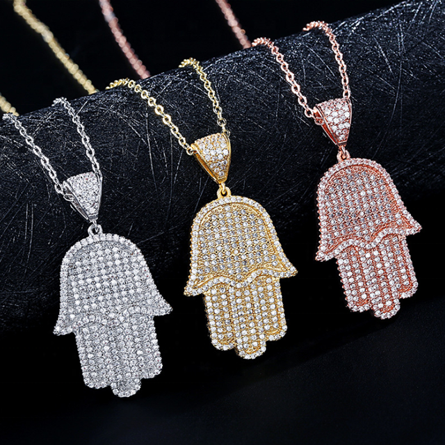 Diva Hamsa hand evil protection necklace