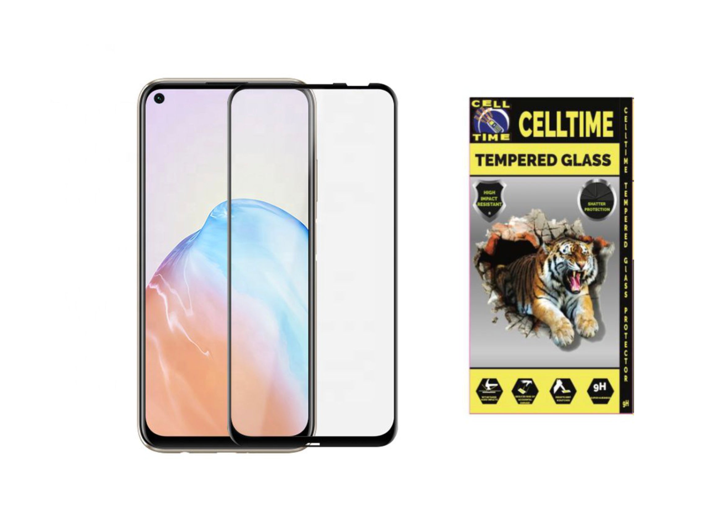 CellTime Full Tempered Glass Screen Guard for Huawei P40 Lite