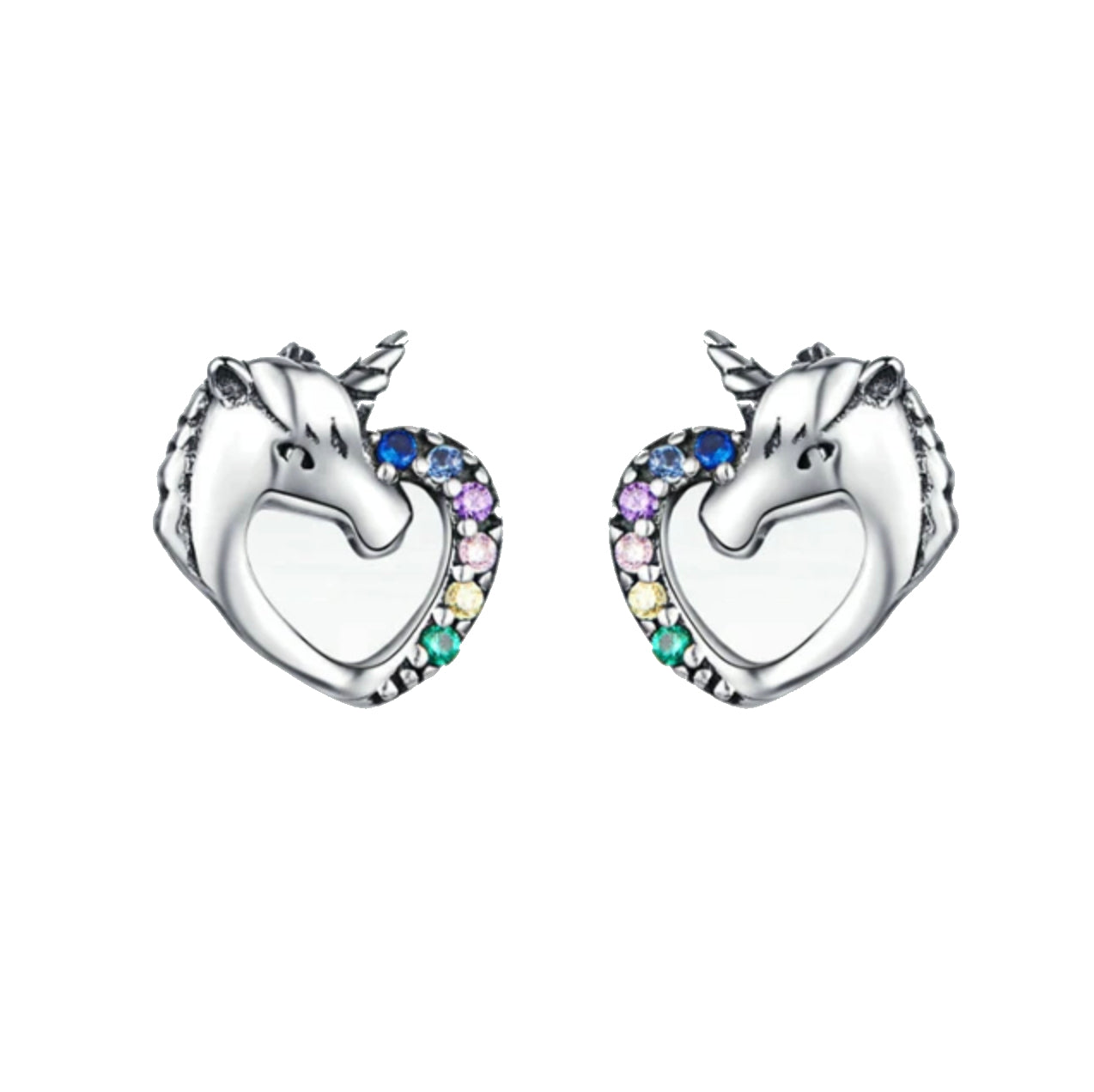 Diva Cute Unicorn Sterling Silver Earrings