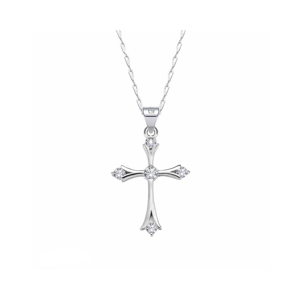 CDE 925 Sterling Silver Cross Necklace With AAA Zircon