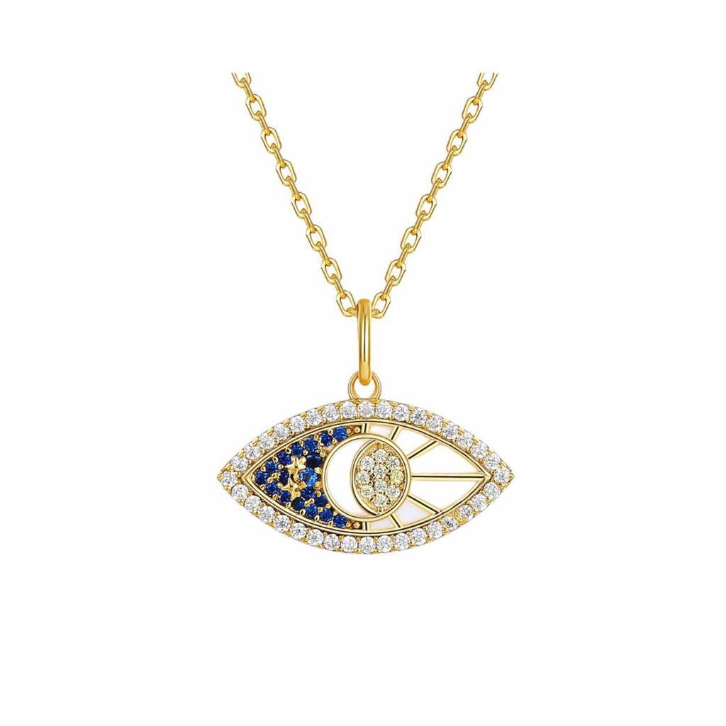 CDE 925 Sterling Silver Evil Eye Necklace With AAA Zircon