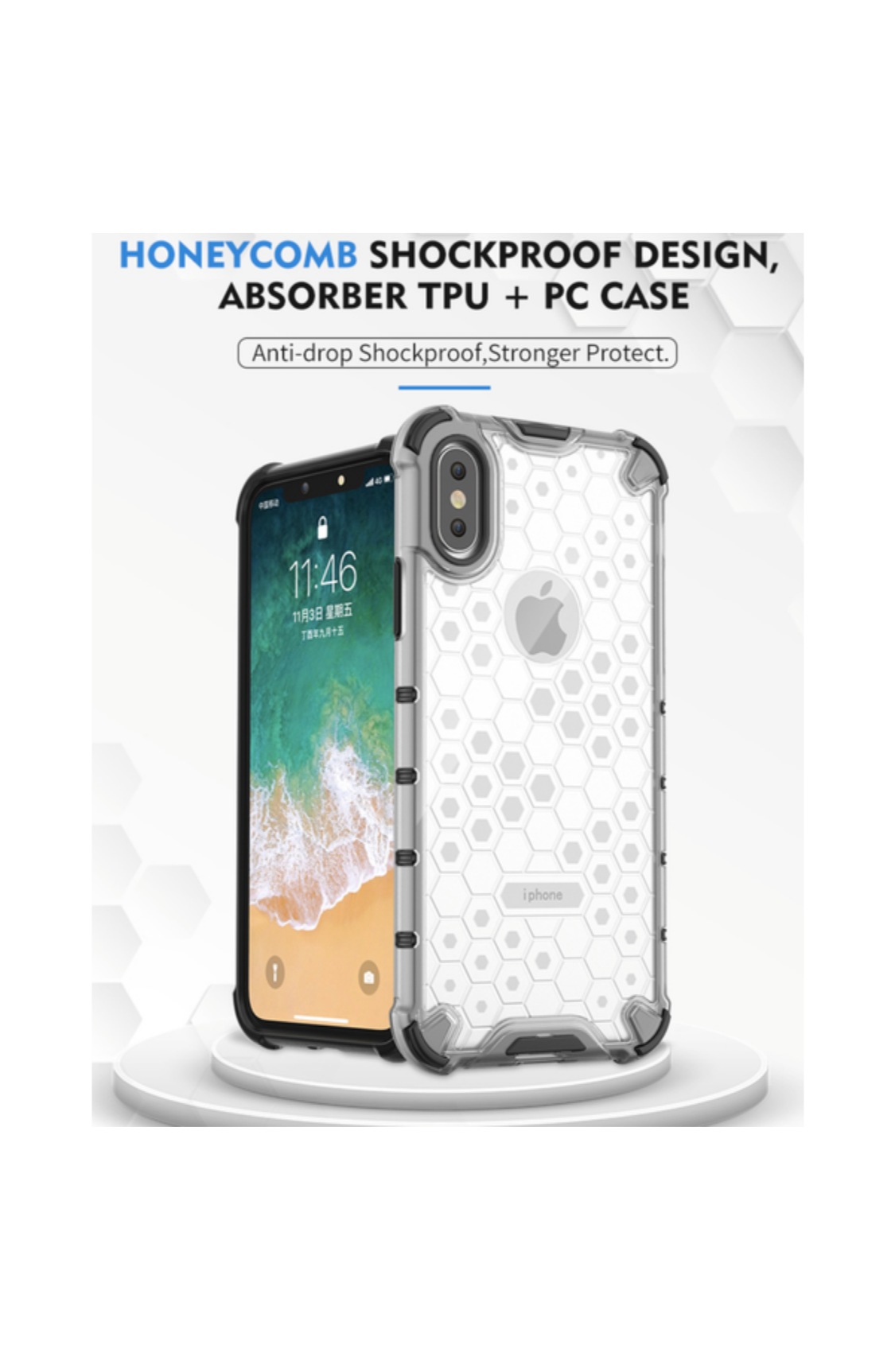 CellTime Huawei P40 Lite 5G Shockproof Honeycomb Cover - Transparent