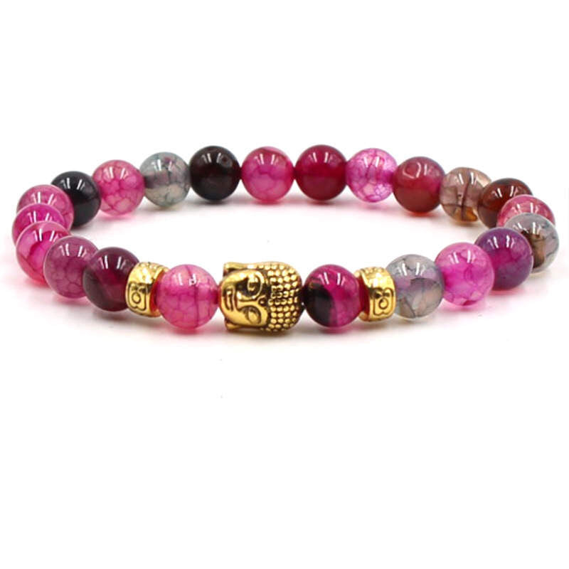 Argent Craft Dyed Agate Stone with Buddha (Gold)