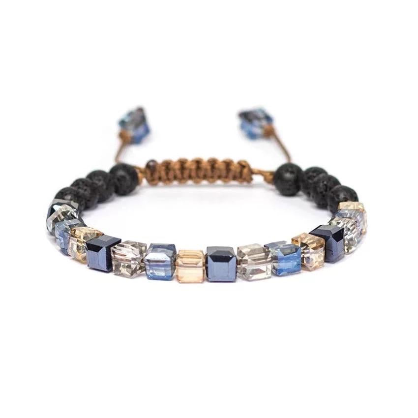 Argent Craft Glass Crystal Bracelet (champagne and grey)