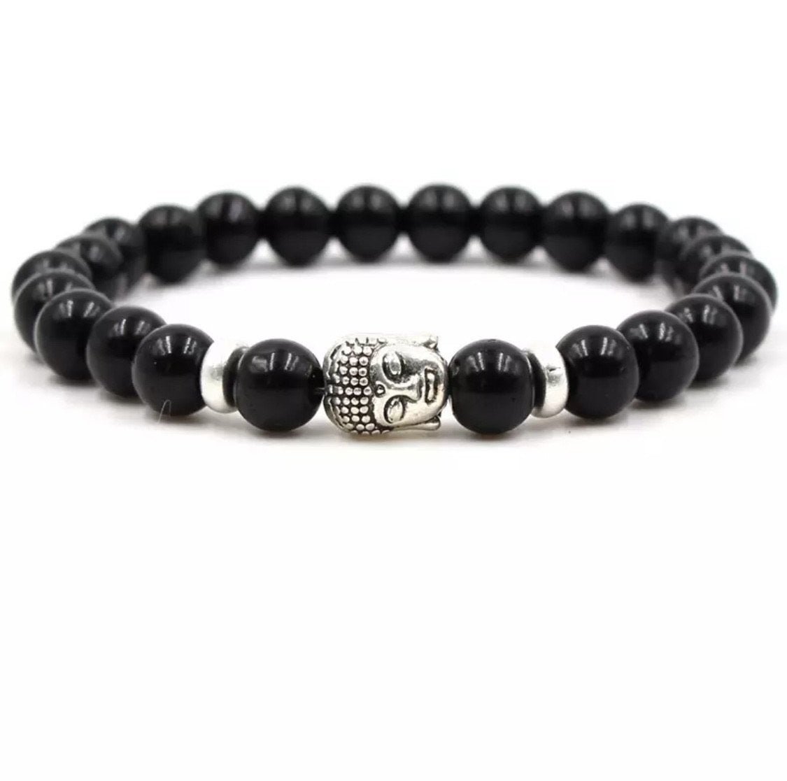 Argent Craft Black Onyx & Budhaa Bracelet (Silver)